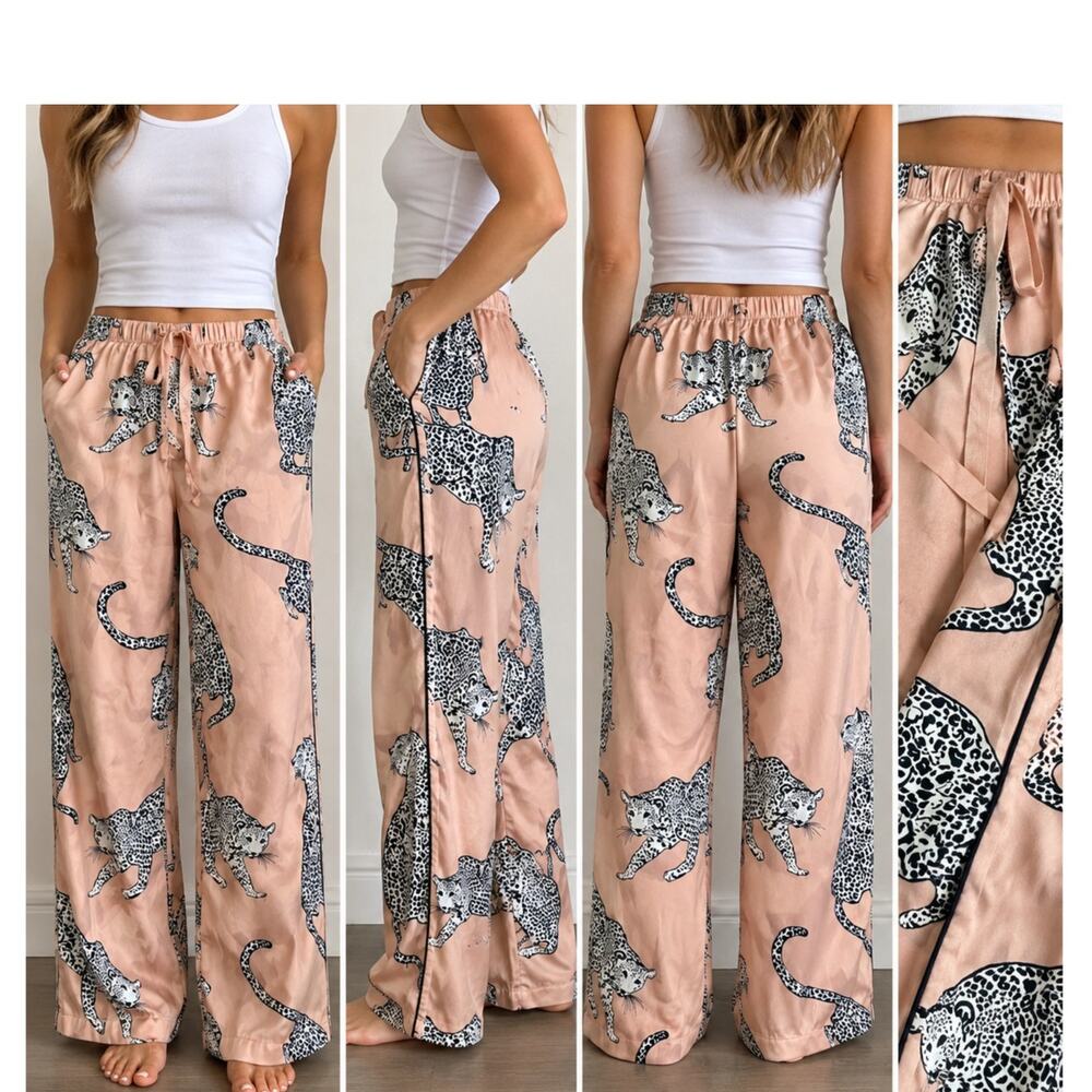 Victoria’s Secret Leopard Print Satin Pajama Pants — XXL